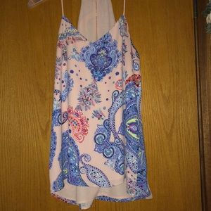Bright colored and patterned tank top